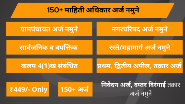 150+ माहिती अधिकार अर्ज नमुने